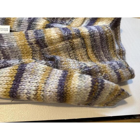 Molly Bracken Striped Chunky Knit Cardigan Sweater, Size Large - Picture 3 of 7